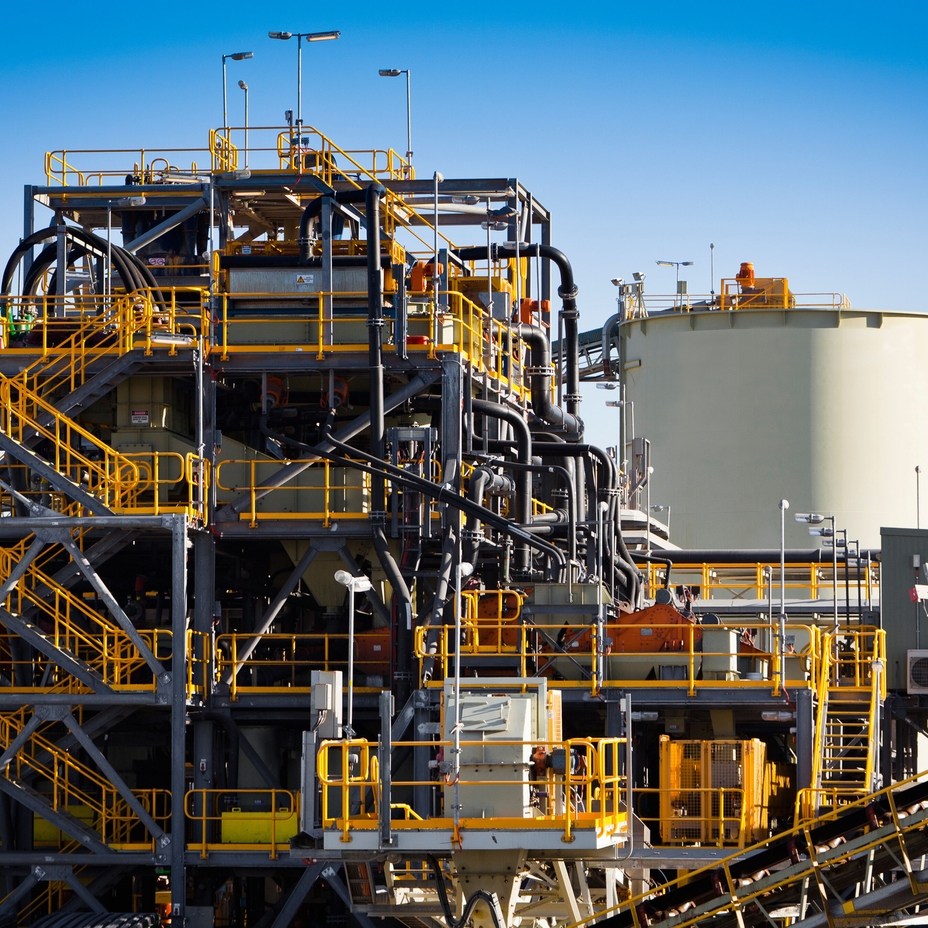 Aufbereitungsanlage in einer Lithium-Mine in Australien
