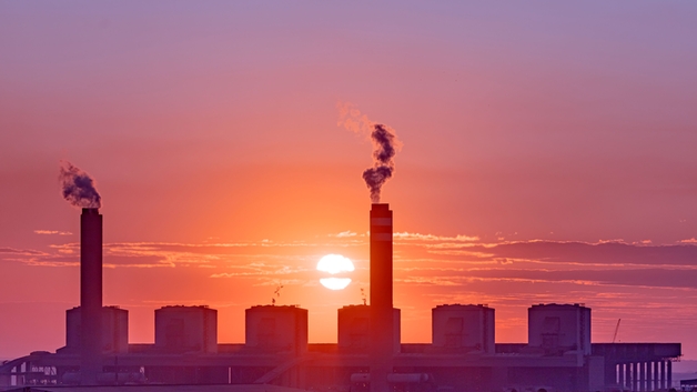 Industrial plant with emissions