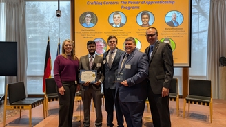 Endress+Hauser employees receiving the apprenticeship award in Washington, USA.