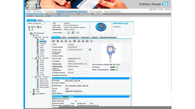 W M Portal Endress Hauser
