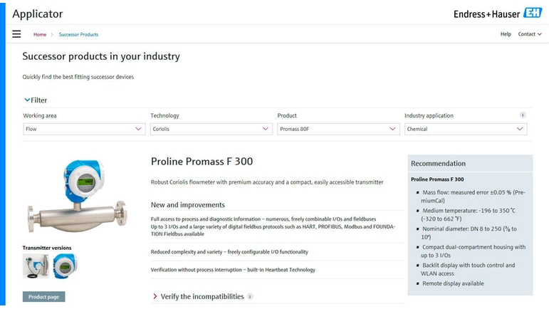 Selecting And Sizing Instruments Just Got Easier Endress Hauser