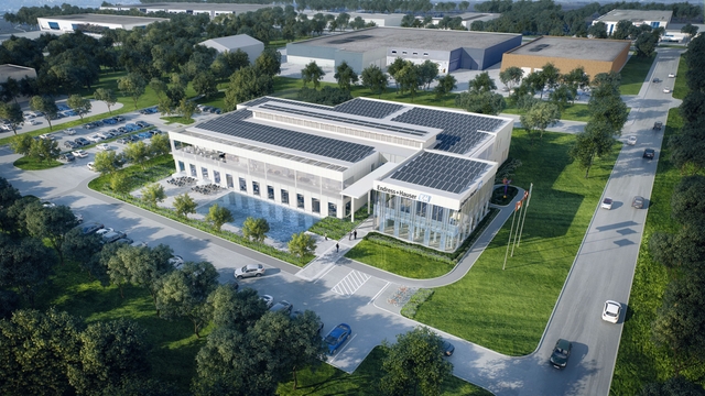 New office buildings with solar PV and heat pumps to lower carbon footprint