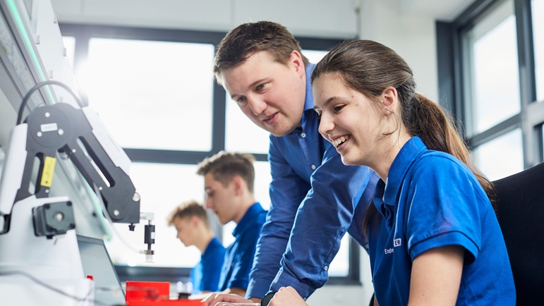 Endress+Hauser apprentice during work.
